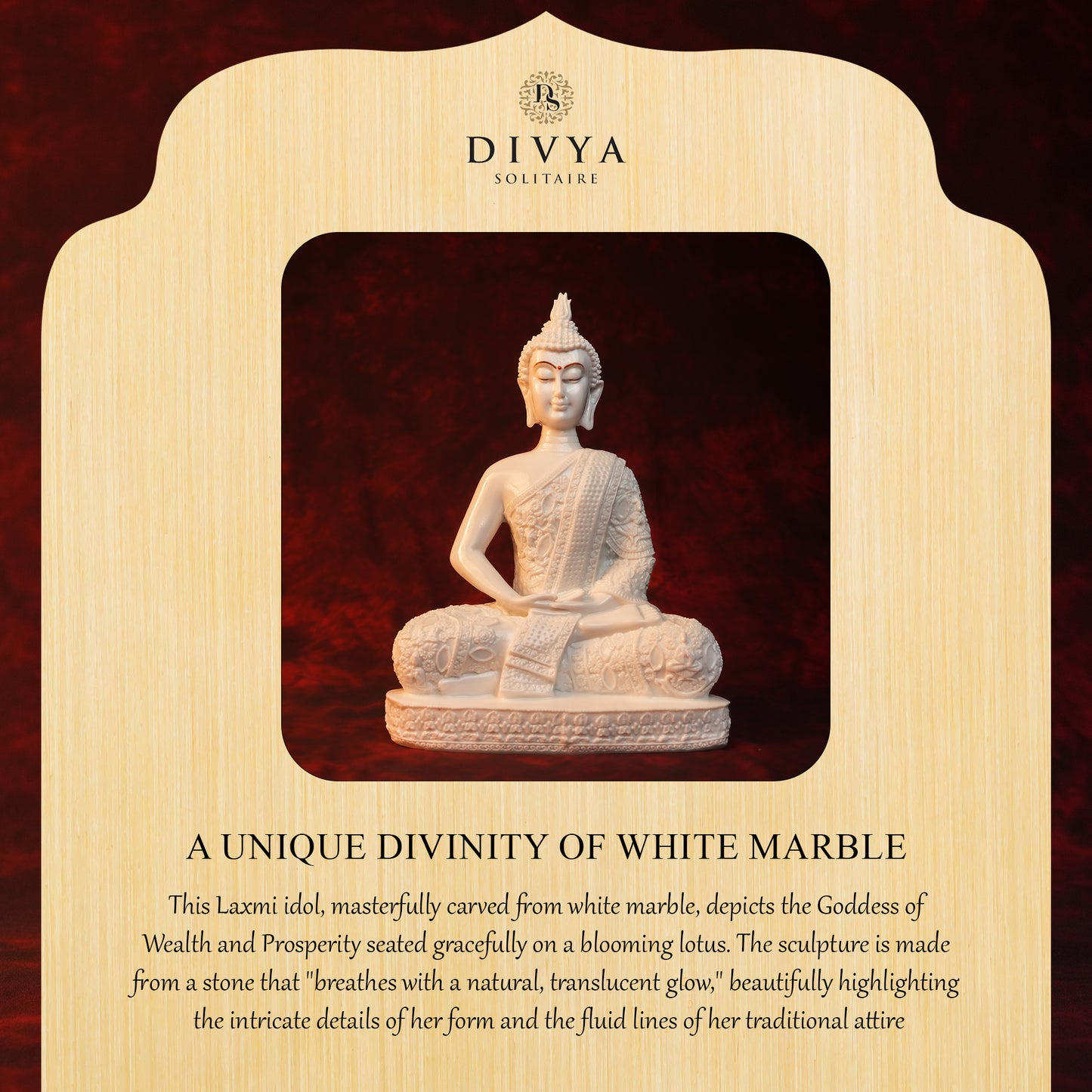 Dhyan Buddha Idol – Plain White Glossy Finish (12 Inch)