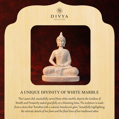 Dhyan Buddha Idol – Plain White Glossy Finish (12 Inch)