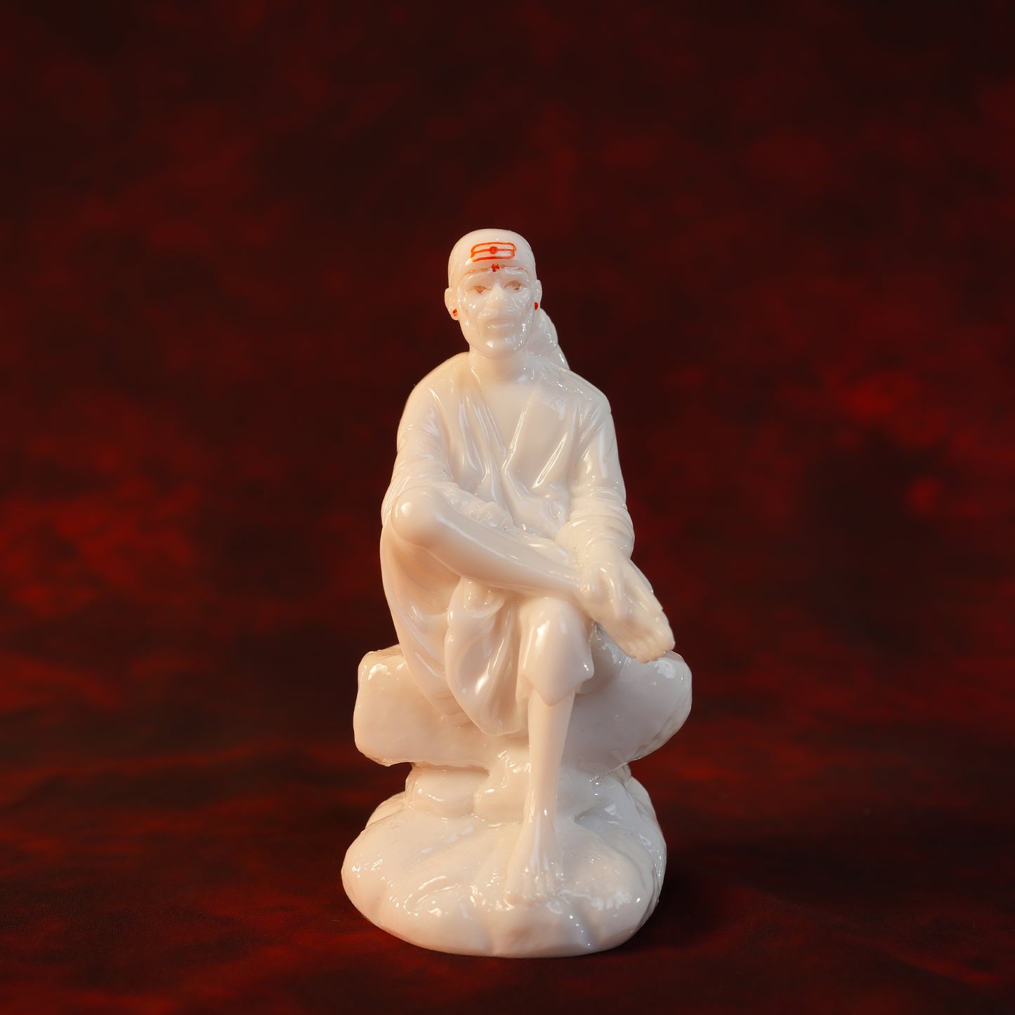 Sai Divya Samadhi Idol – 4.5 Inch Pure White Murti | Compact Statue for Home Mandir, Office & Spiritual Decor