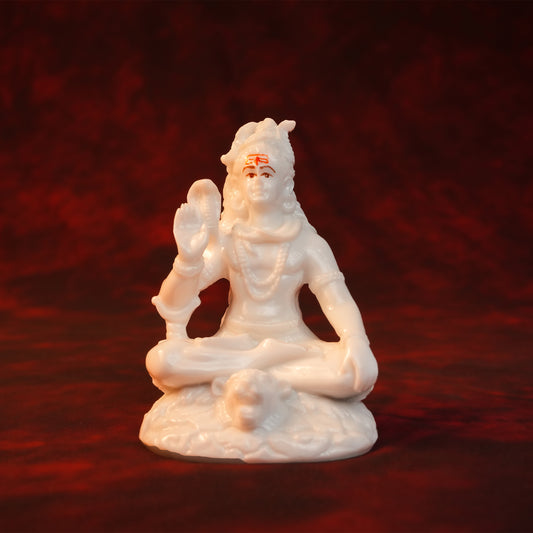 Sitting Shiva Idol – White Glossy Finish (4 Inch)