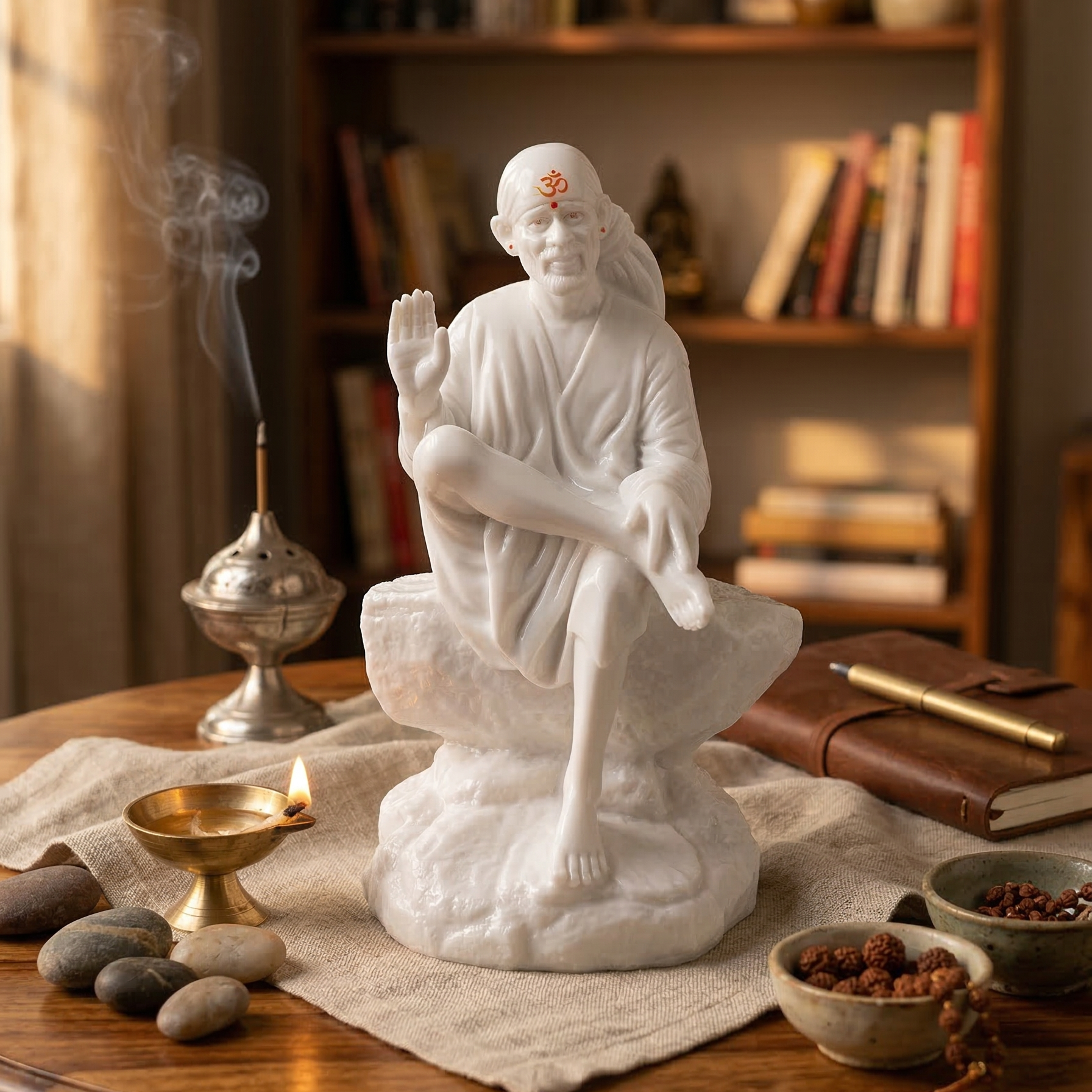 Sai Baba Idol – Stone Shape Base (9 Inch)