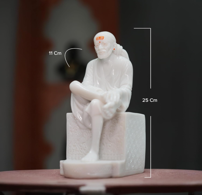 Sai Baba Samadhi Idol White - 10 Inch Design