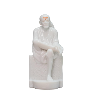 Sai Baba Samadhi Idol White - 10 Inch Design