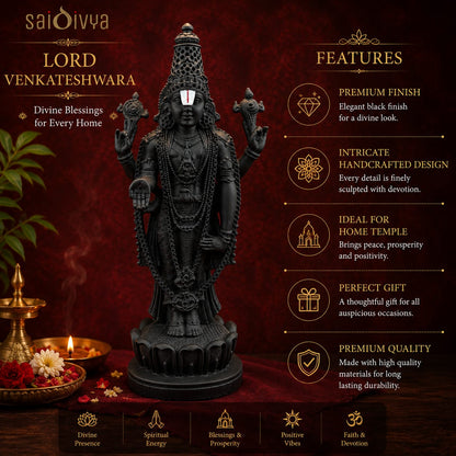 Lord Venkateshwara Resin Idol 17 Inch | Premium Balaji Murti | Sai Divya